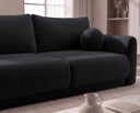 Designer 3 Sitzer Sofa Nora in Samt mit Schlaffunktion & Stauraum – Schwarz