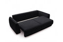 Designer 3 Sitzer Sofa Nora in Samt mit Schlaffunktion & Stauraum – Schwarz
