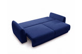 Designer 3 Sitzer Sofa Nora in Samt mit Schlaffunktion & Stauraum – Blau