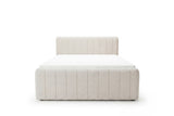 Boxspringbett Elin Samt mit Stauraum – Beige