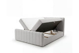 Boxspringbett Elin Samt mit Stauraum – Hellgrau