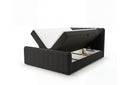 Boxspringbett Elin Samt mit Stauraum – Schwarz