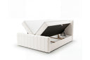 Boxspringbett Elin Samt mit Stauraum – Weiß