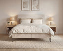 Boxspringbett Selina Slim Bouclé mit Stauraum – Beige