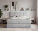 Boxspringbett Laguna Stoff mit Stauraum – Hellgrau