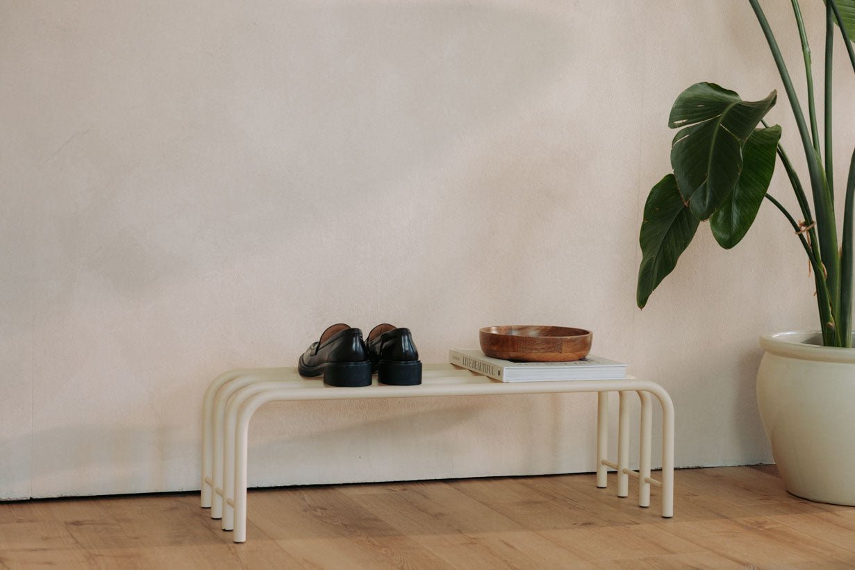 Schoenenrek Camo – RVS Design in Zwart, Cashew of Wit