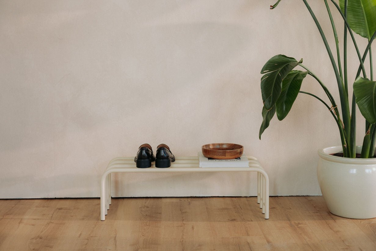 Schoenenrek Camo – RVS Design in Zwart, Cashew of Wit