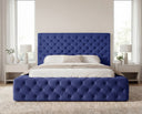 Designer Polsterbett Siena in Samt – Blau