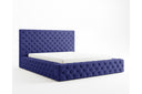 Designer Polsterbett Siena in Samt – Blau