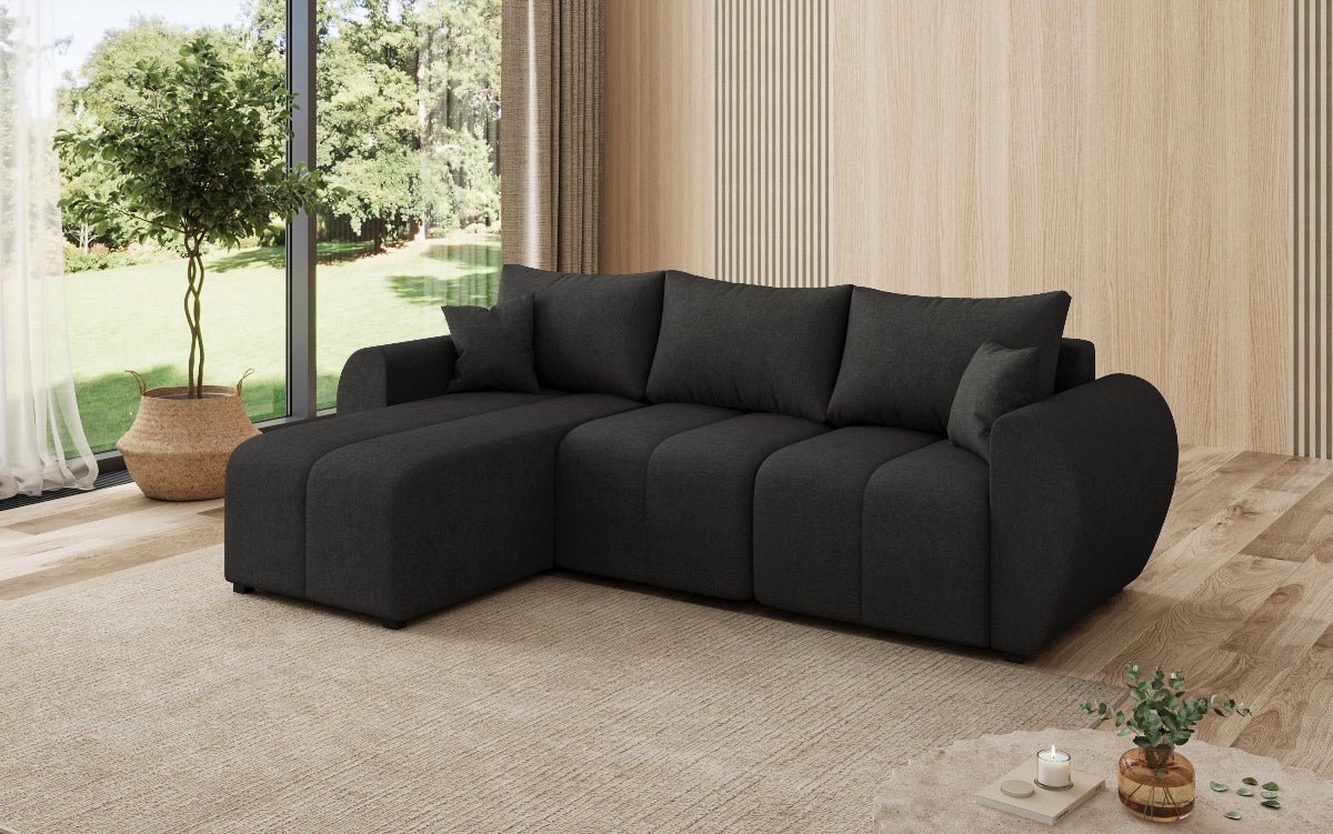 Designersofa Sorella L met slaap- en klapfunctie in Stof