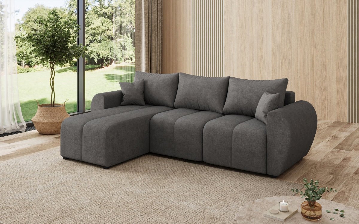 Designersofa Sorella L met slaap- en klapfunctie in Stof
