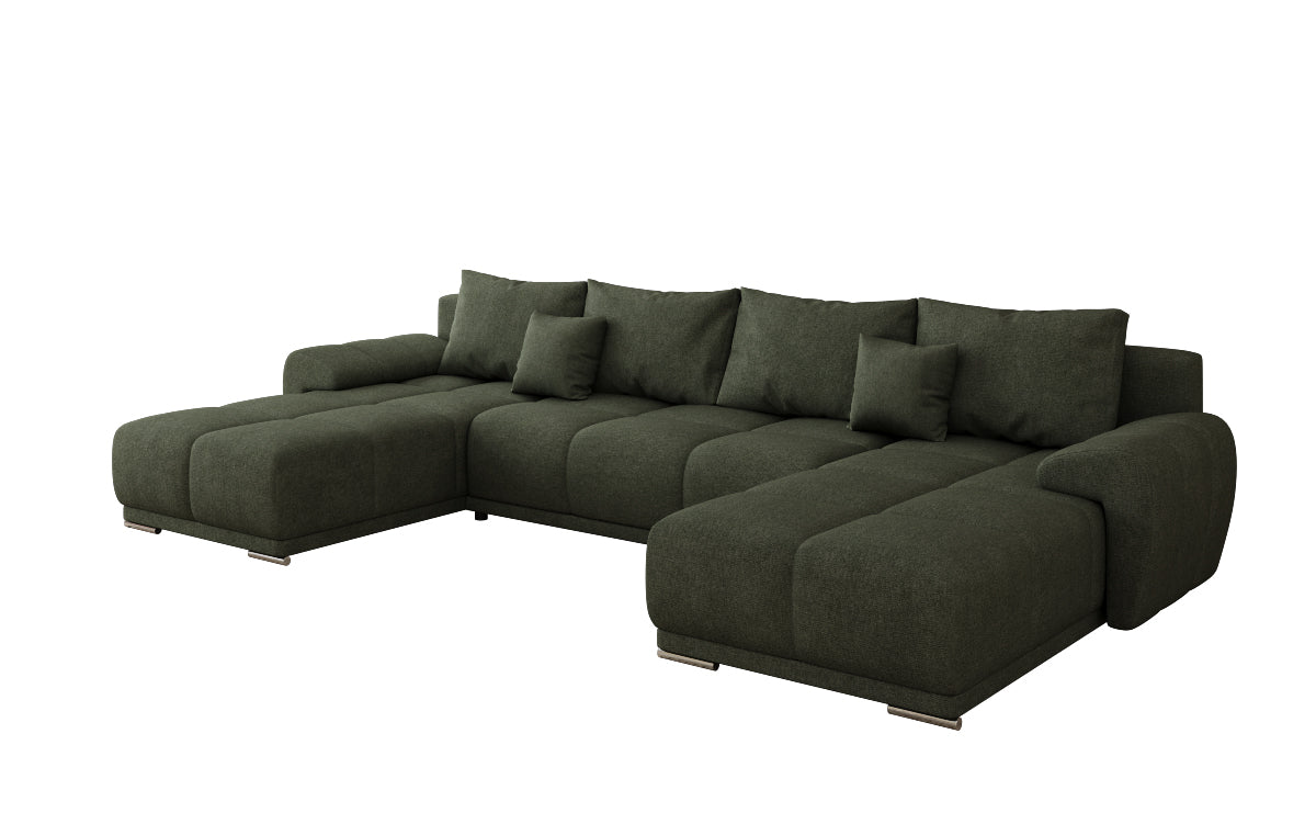 Designersofa Leni U met slaap- en klapfunctie in Stof
