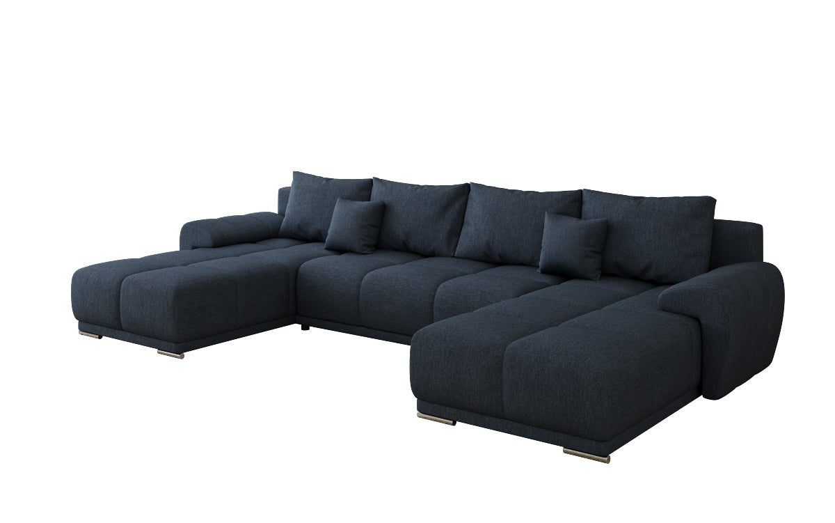 Designersofa Leni U met slaap- en klapfunctie in Stof