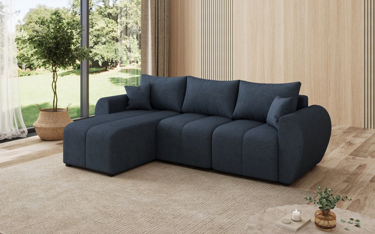 Designersofa Sorella L met slaap- en klapfunctie in Stof