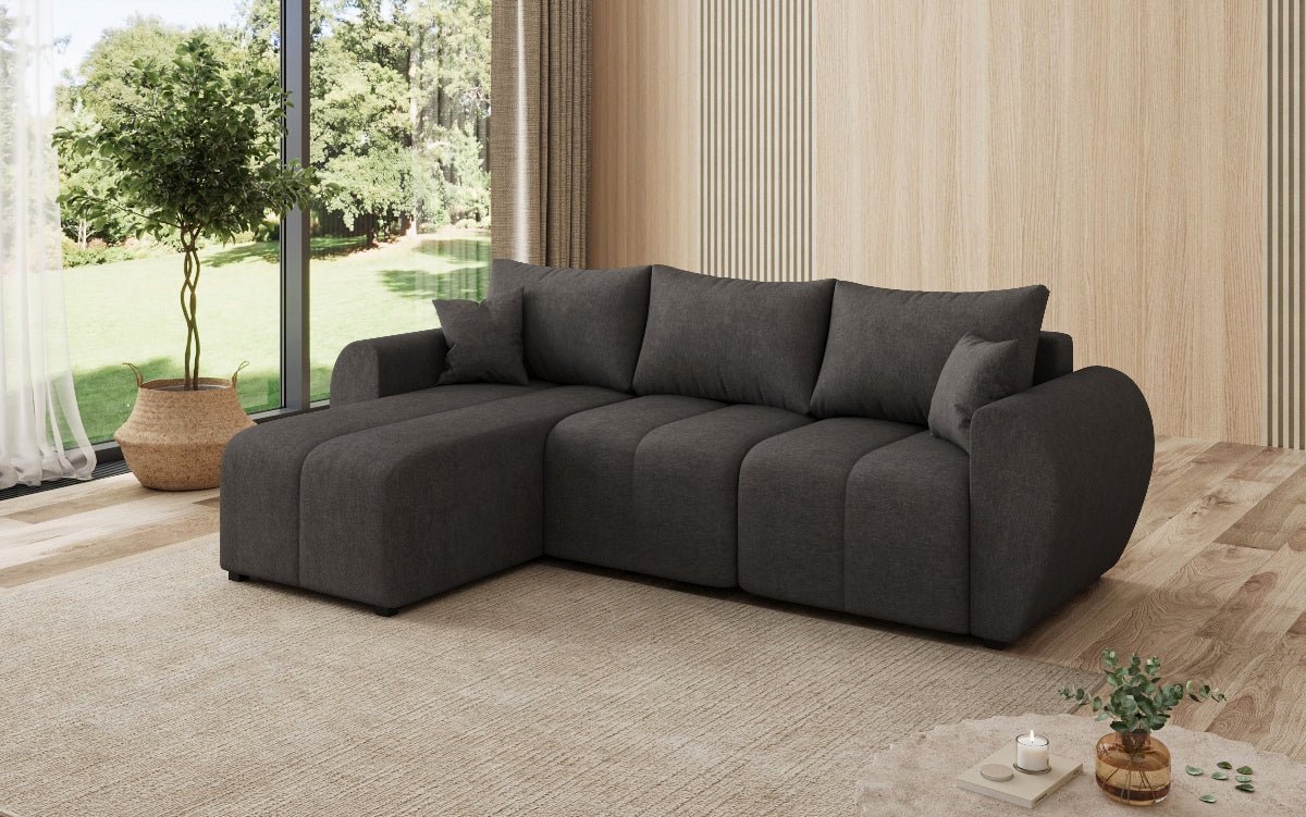 Designersofa Sorella L met slaap- en klapfunctie in Stof