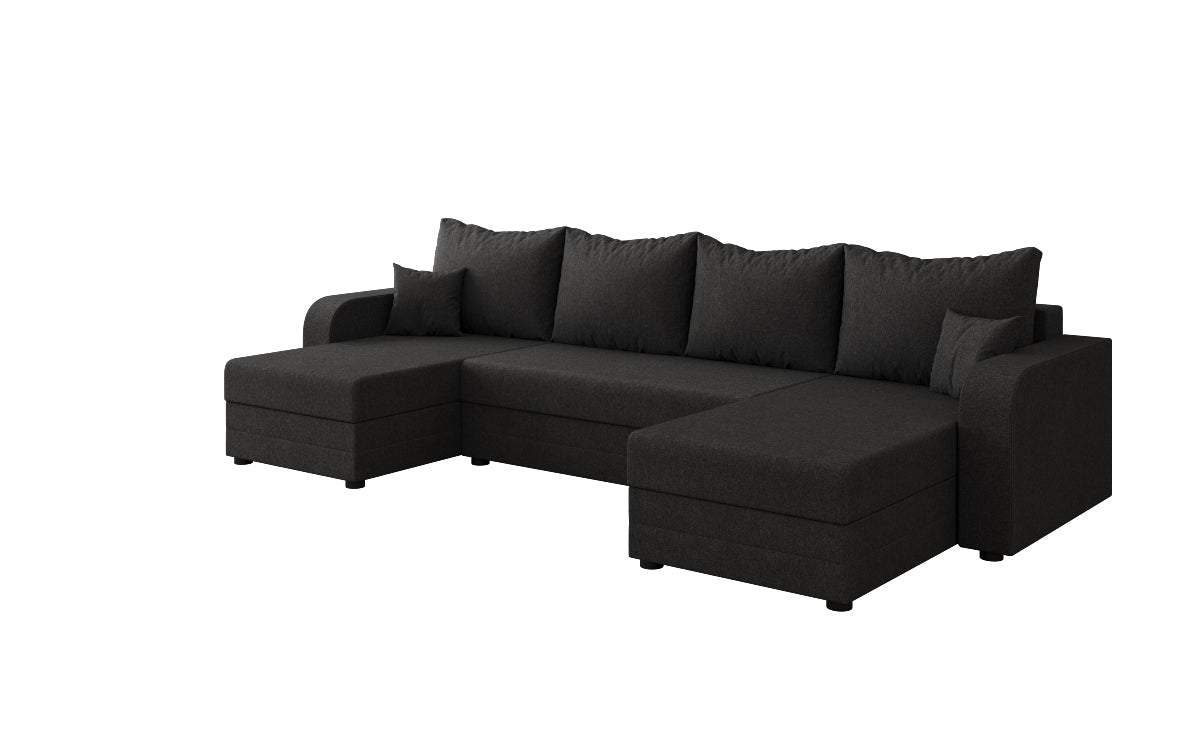 Designersofa Valenza U met slaap- en klapfunctie in stof