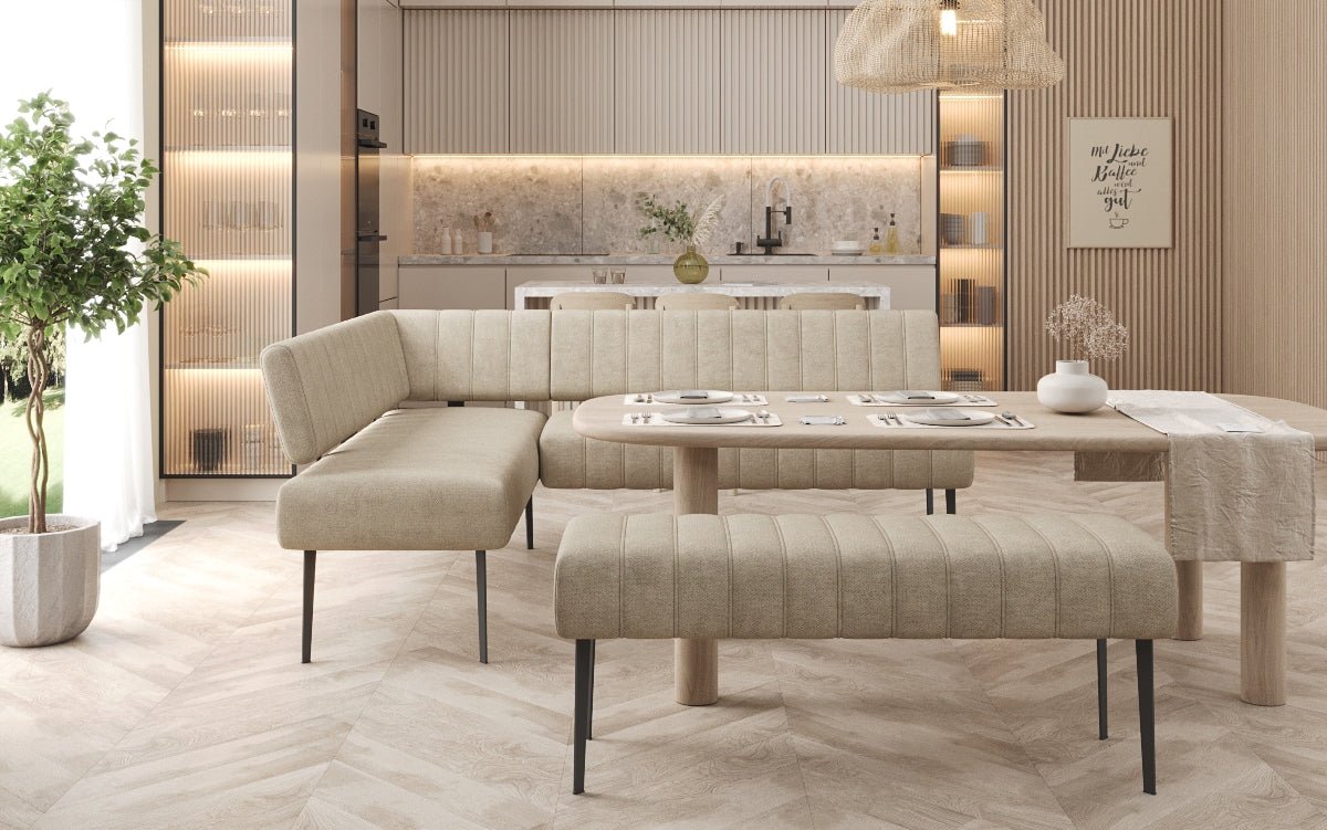 Essbank-Set Montero van robuuste Stof met metalen poten