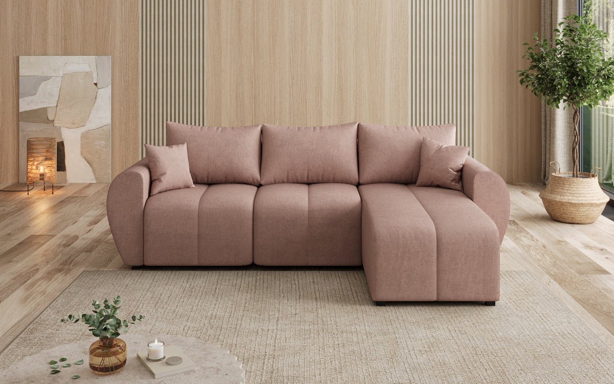 Designersofa Sorella L met slaap- en klapfunctie in Stof