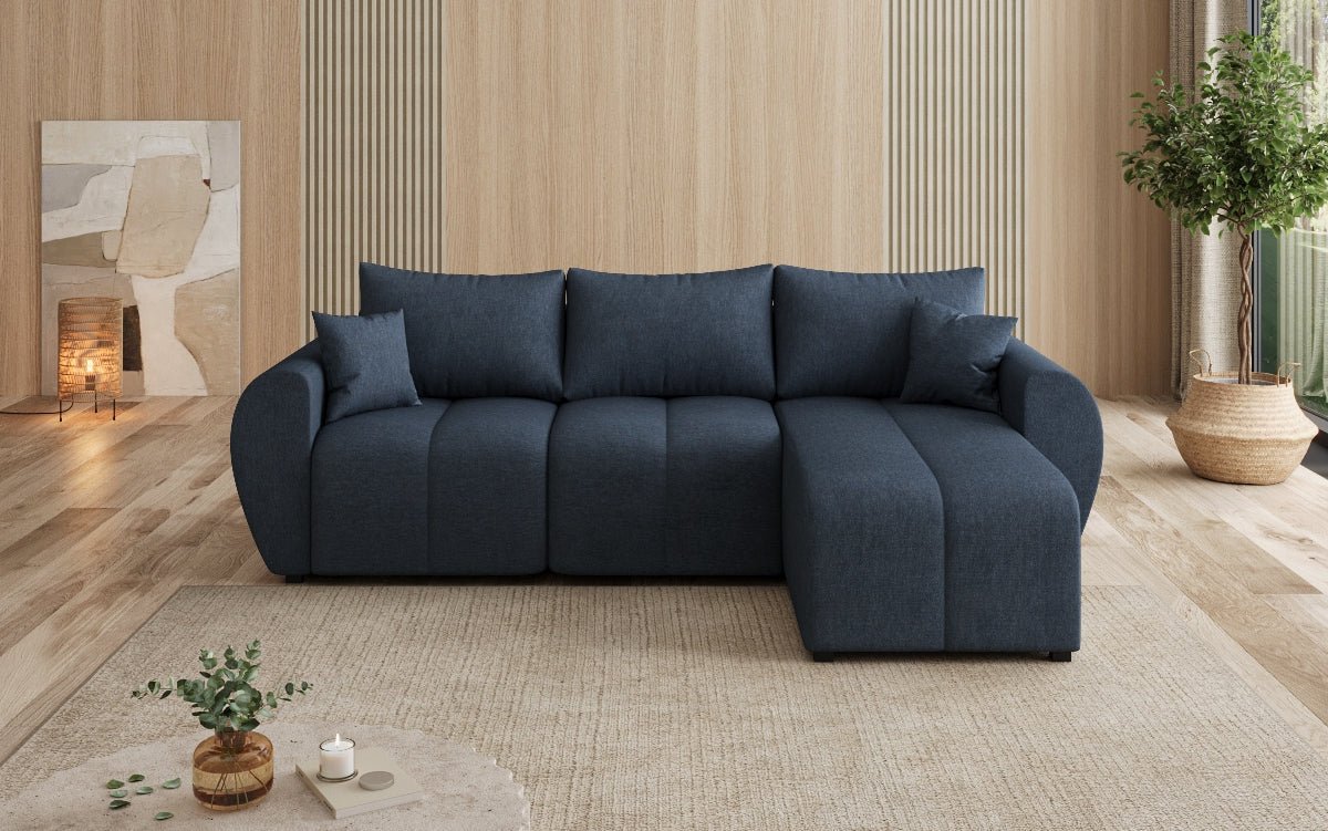 Designersofa Sorella L met slaap- en klapfunctie in Stof