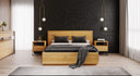 Designer houten bed Celestia van massief eikenhout met opbergruimte