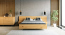 Designer houten bed Ophelia van massief eiken in zwevende optiek