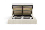 Designer Polsterbett Theo in Cord mit Stauraum – Beige