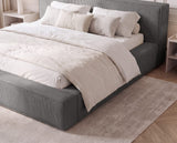 Designer Polsterbett Theo in Cord mit Stauraum – Grau