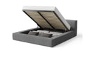 Designer Polsterbett Theo in Cord mit Stauraum – Grau