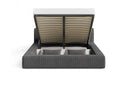 Designer Polsterbett Theo in Cord mit Stauraum – Grau