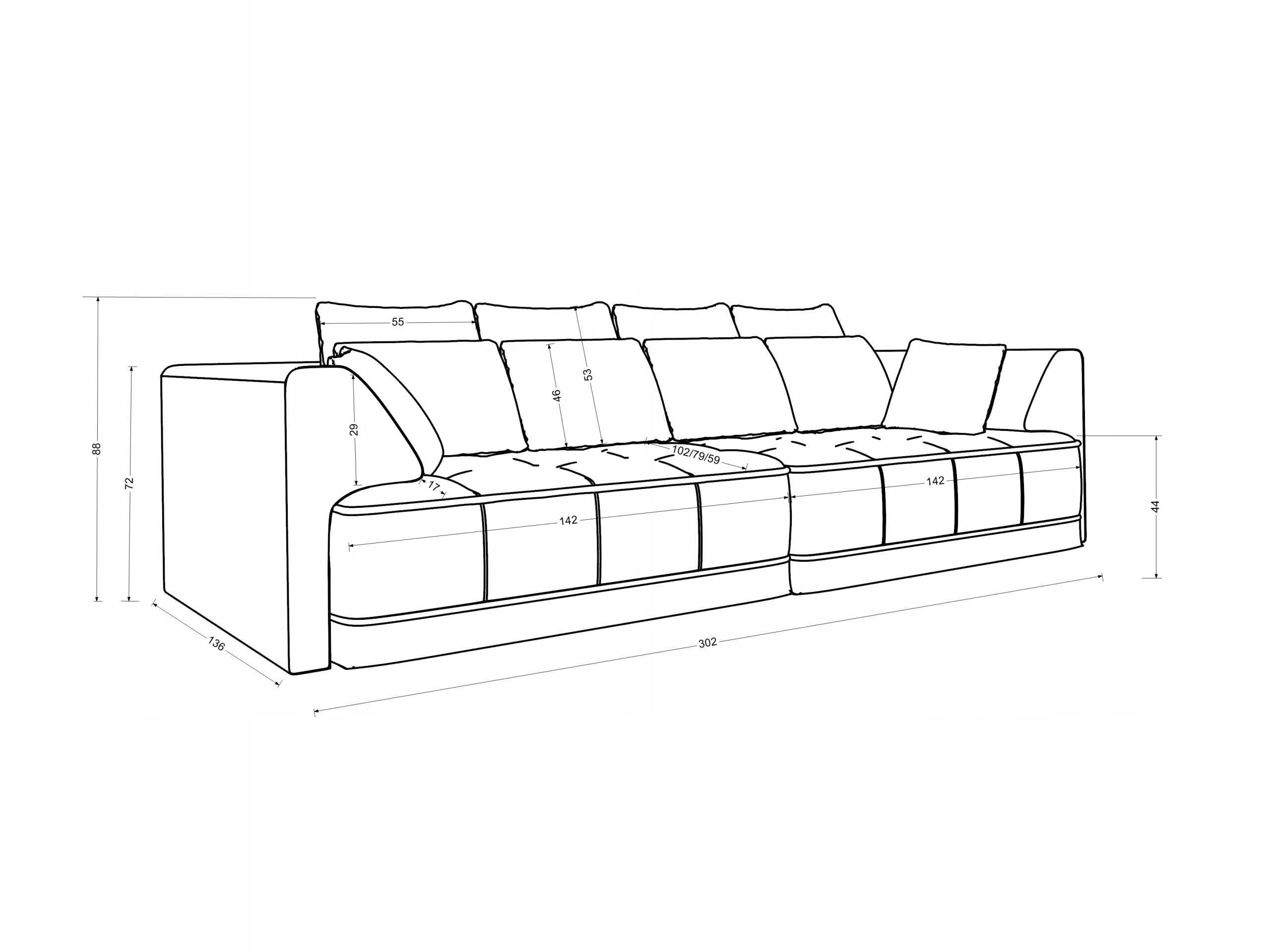 Designer Big Sofa Nuvo in fluweel met elektrische slaapfunctie