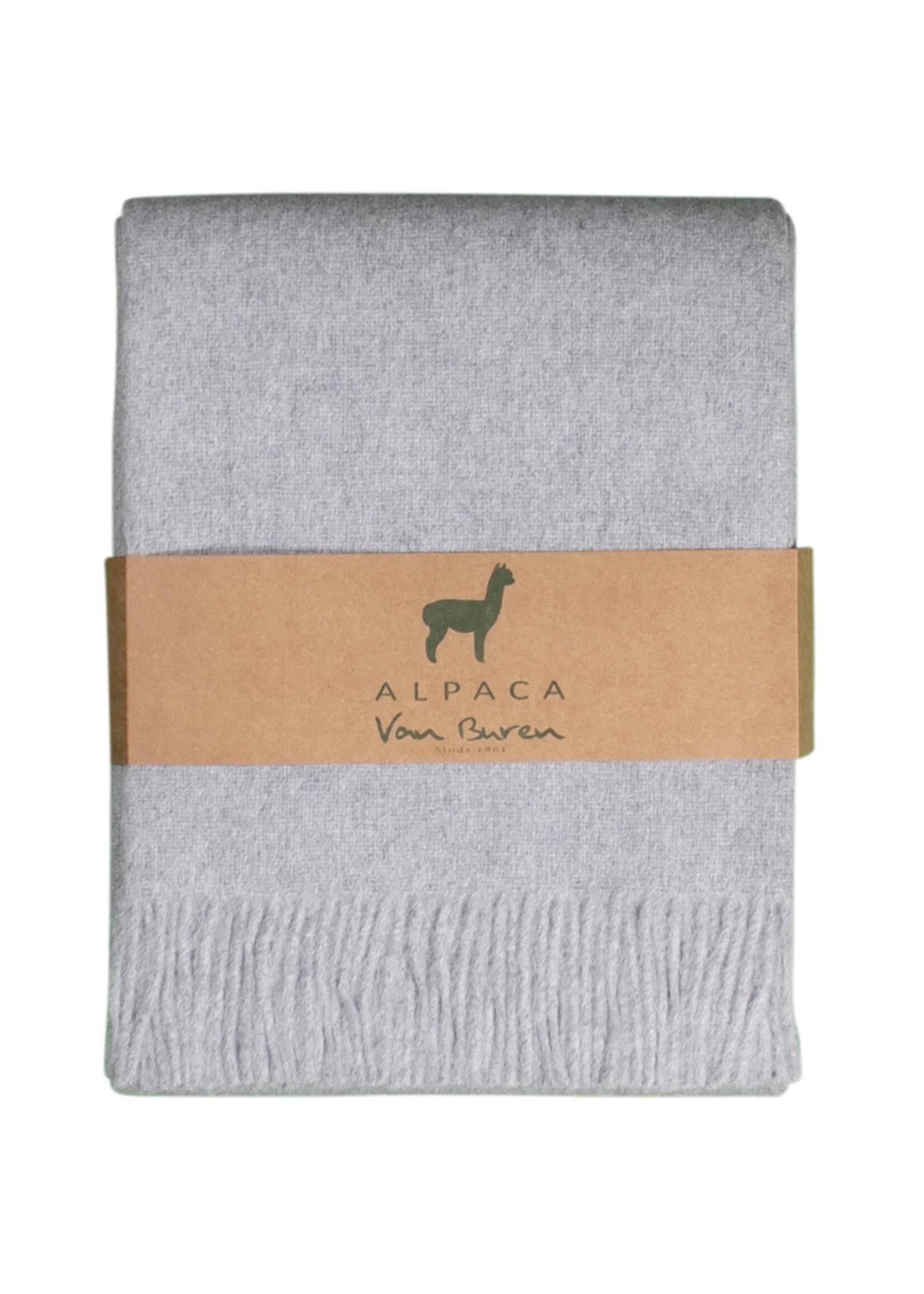 Alpaca Plaid Inari - Pure Alpacawol in Lichtgrijs - 200x150 cm