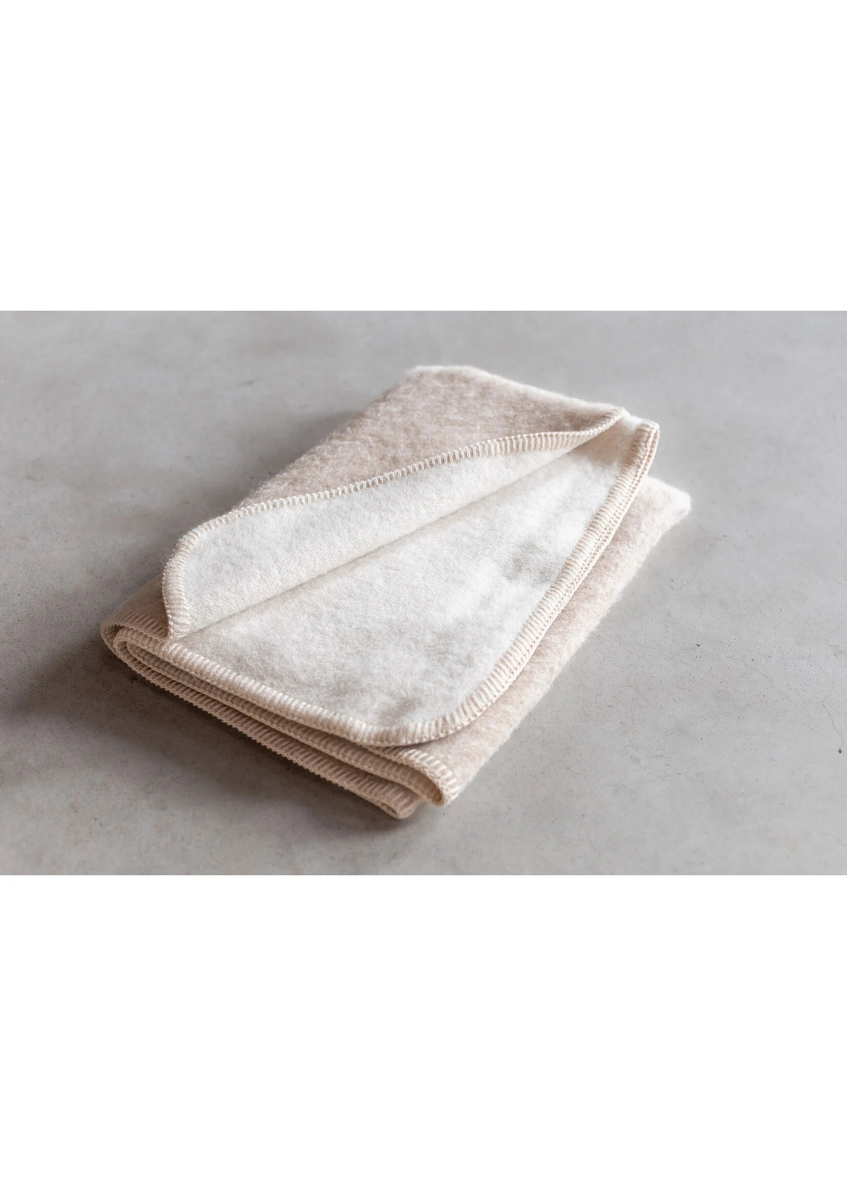 Babydeken van zuivere alpacawol - Beige & Grijs - 95x75 cm