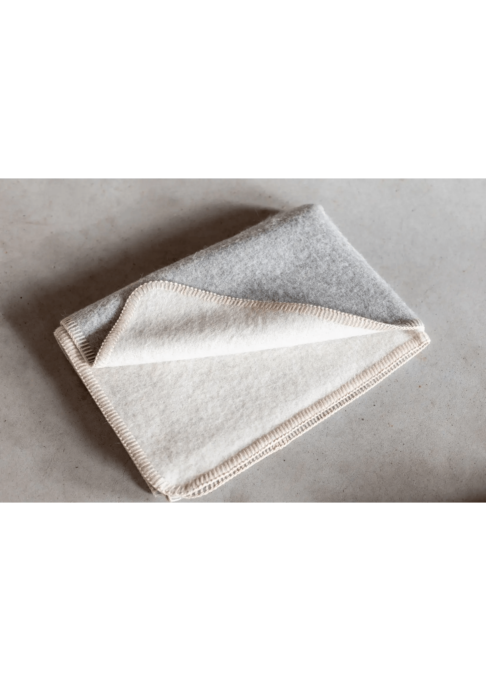 Babydeken van zuivere alpacawol - Beige & Grijs - 95x75 cm