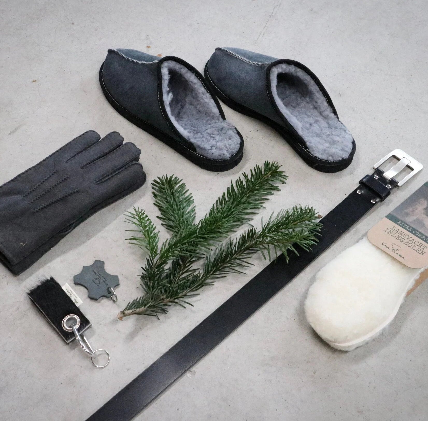 Lamsvel heren pantoffels Ardell – echt lamsvel in Grijs