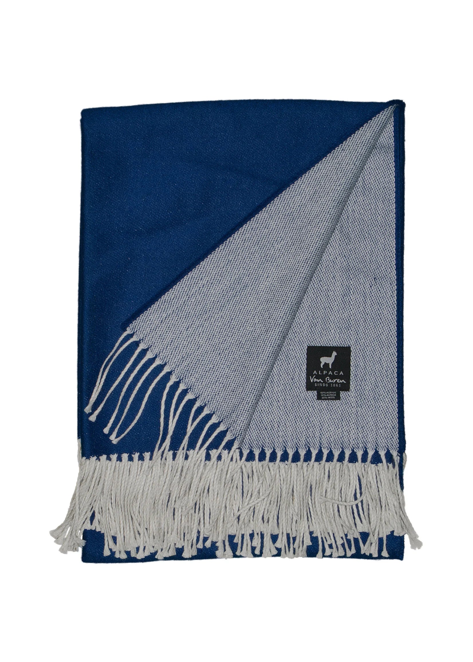 Lichtgewicht Alpacadeken Kaia - Pure Alpacawol in Blauw - 175x135 cm