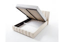 Designer Polsterbett Viola in Samt – Beige