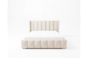 Designer Polsterbett Viola in Samt – Beige