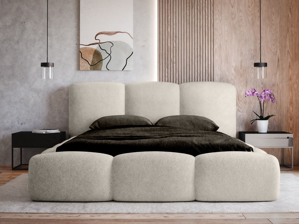 Designer gestoffeerd bed Alena Bouclé met opbergruimte