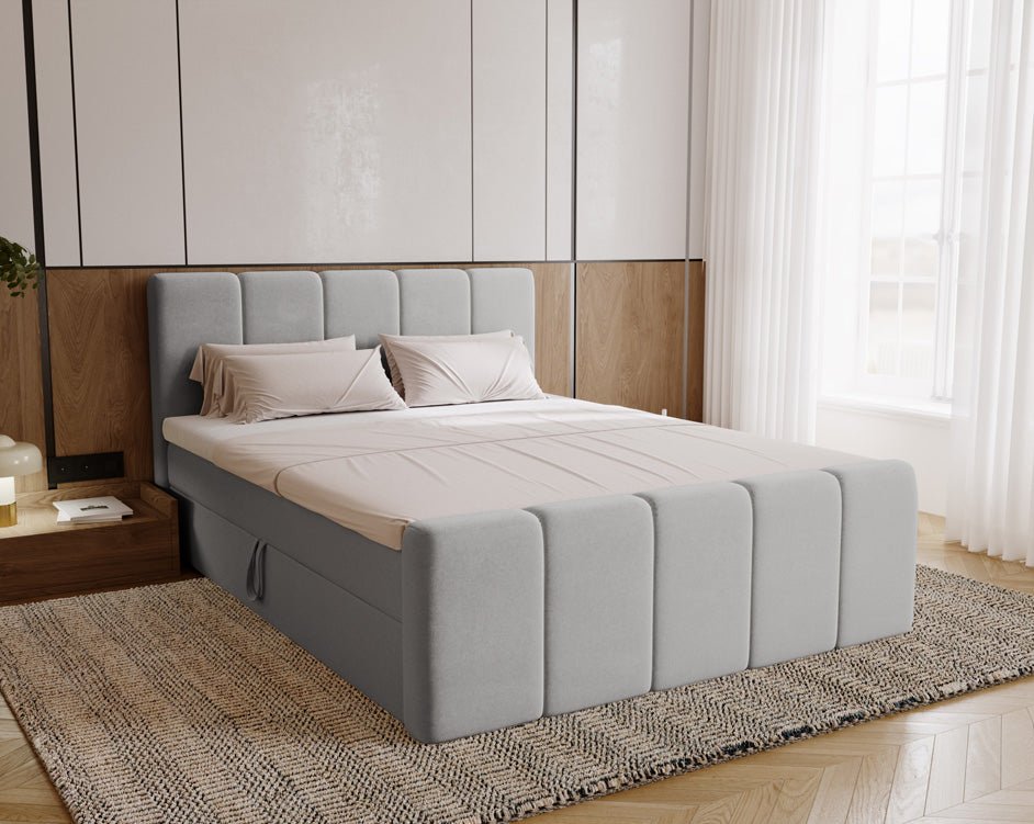 Boxspringbed Bergamo Fluweel met opbergruimte