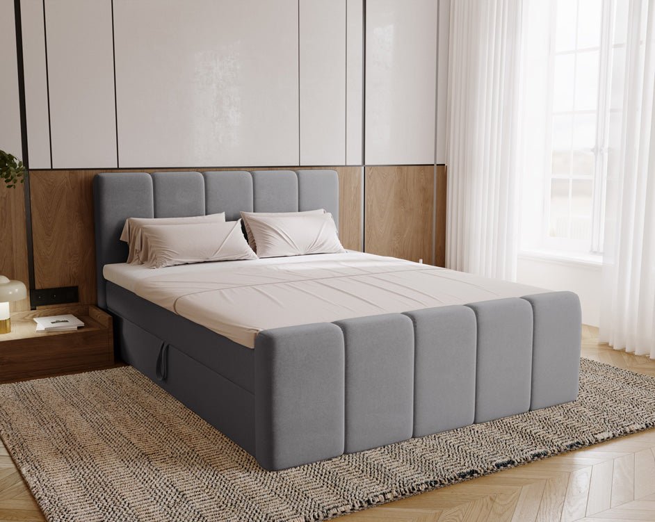 Boxspringbed Bergamo Fluweel met opbergruimte