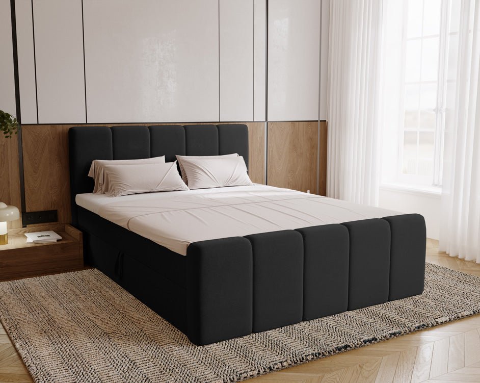 Boxspringbed Bergamo Fluweel met opbergruimte