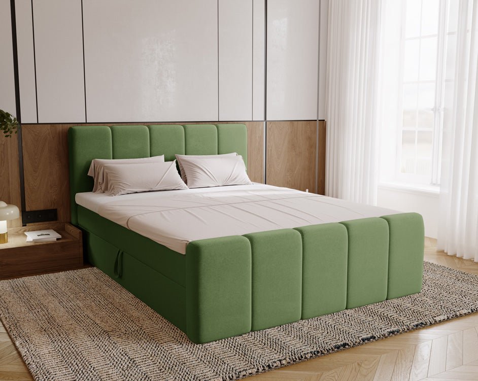 Boxspringbed Bergamo Fluweel met opbergruimte