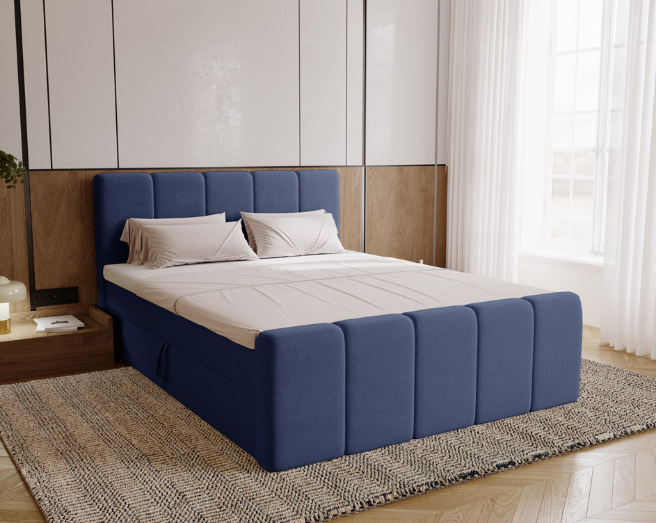 Boxspringbed Celeste van fluweel met opbergruimte