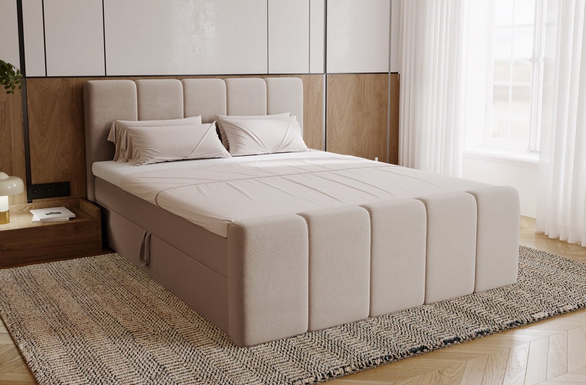 Boxspringbed Bergamo Fluweel met opbergruimte