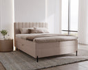Boxspringbed Lumière in fluweel met opbergruimte