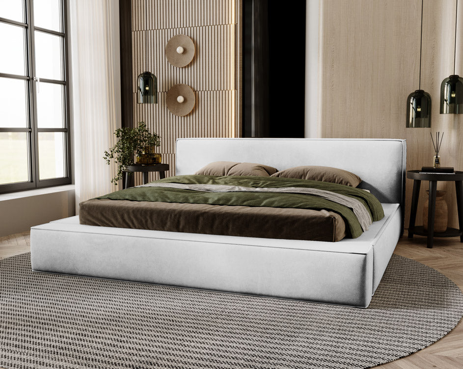 Designer gestoffeerd bed Sleepy in fluweel met opbergruimte