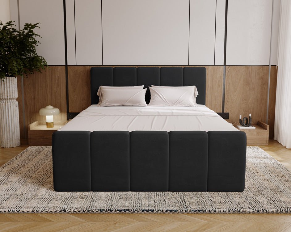 Boxspringbed Bergamo Fluweel met opbergruimte