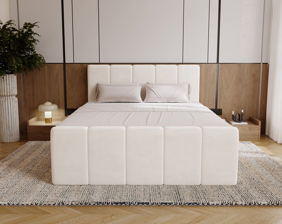 Boxspringbed Bergamo Fluweel met opbergruimte