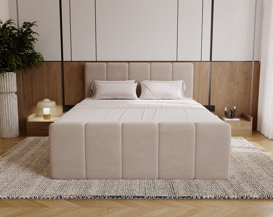 Boxspringbed Bergamo Fluweel met opbergruimte