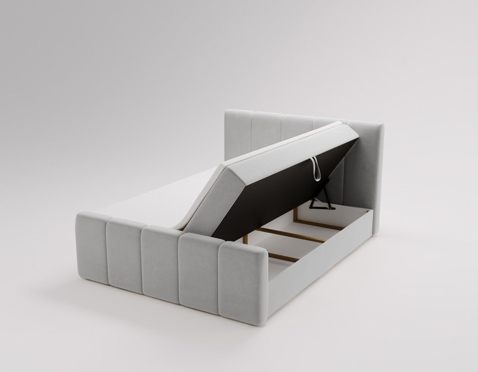 Boxspringbed Bergamo Fluweel met opbergruimte